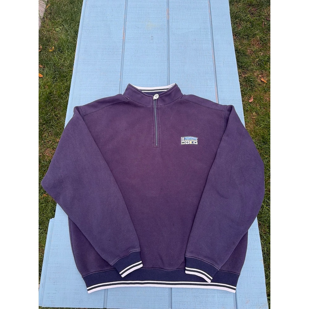 Royal Caribbean International Quarter Zip Sweatshirt Navy Blue Mens L/XL Cruise
